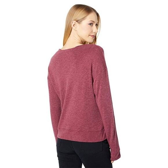 Mod-O-Doc Sweater Womens XS Garnet Soft Slubby Knit Long Sleeve Pullover ERK1070 - Picture 7 of 8
